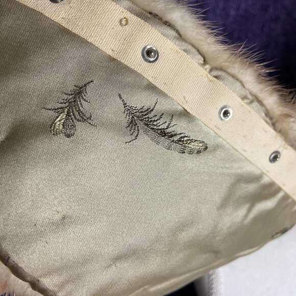 Vtg Beige Real Mink Fur Collar for Coat or Sweater/ Dress 43" L - Picture 5 of 8
